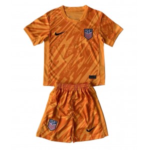 Fotbalové Dres Spojené Státy Brankářské Dětské Venkovní Oblečení Copa America 2024 Krátký Rukáv (+ trenýrky)